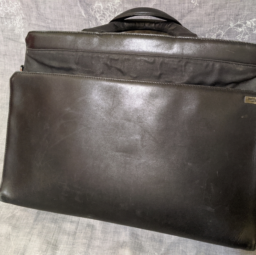 Tumi Black Leather Briefcase (Used)